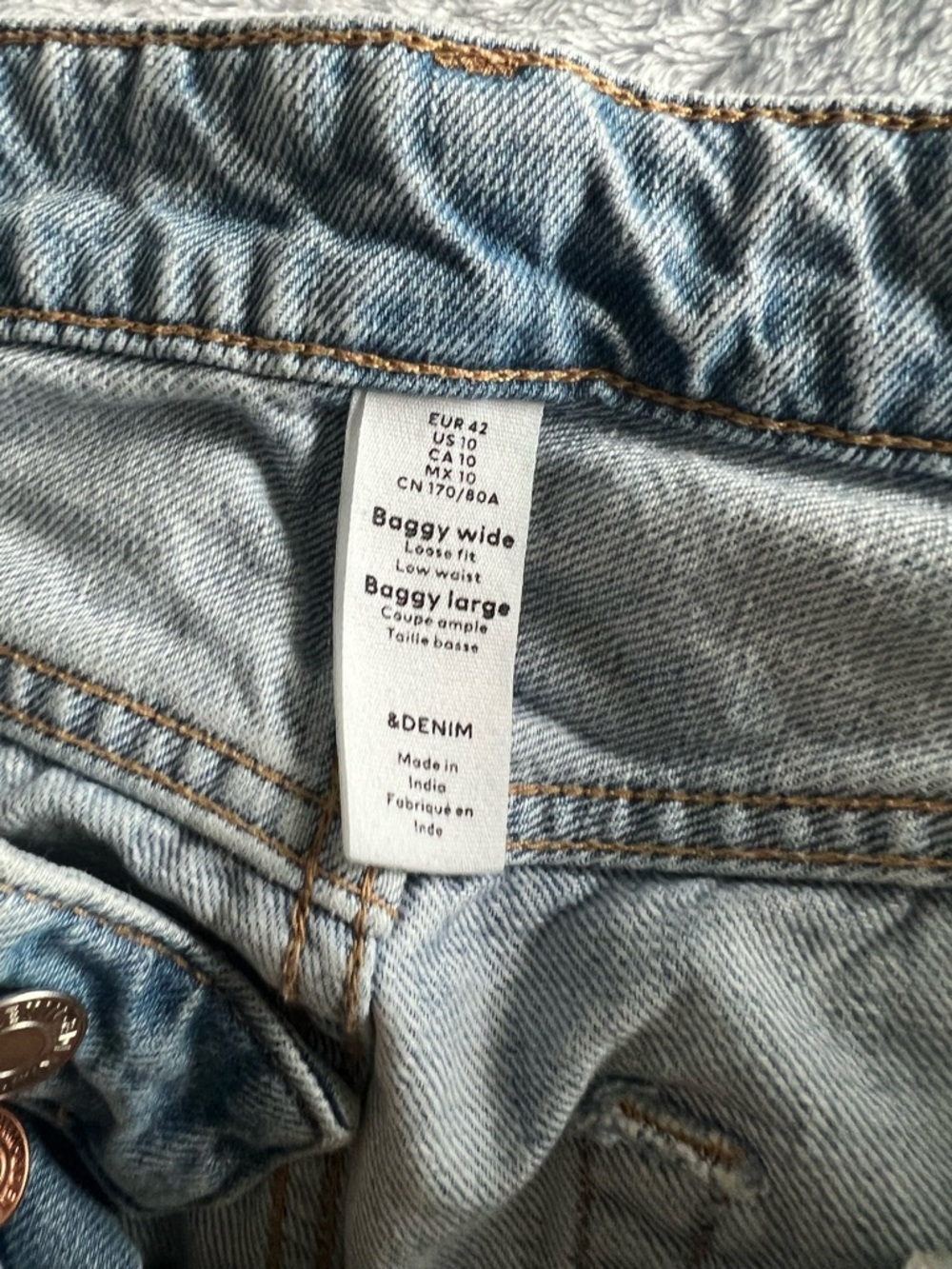 H&M Light Blue Baggy Wide Leg Jeans
